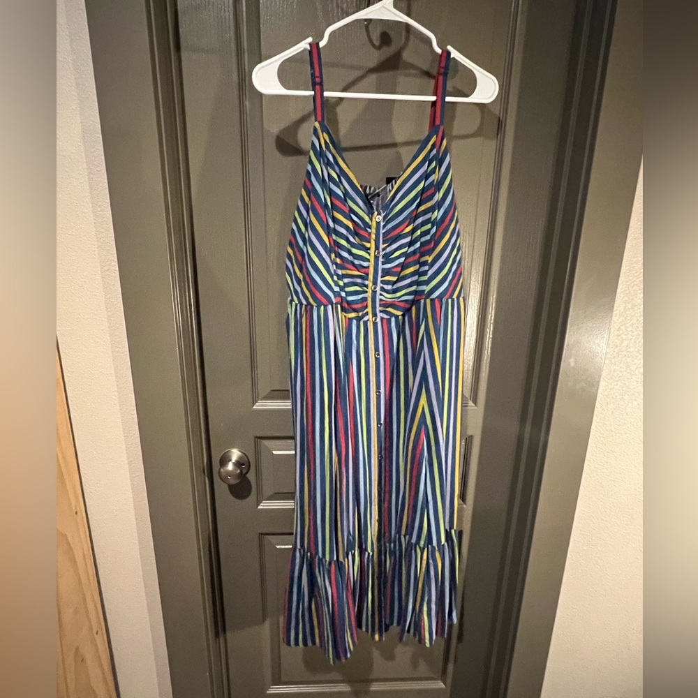 Spaghetti strap multi color dress from Torrid